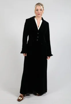 Classic Lux Velvet Coat in Black