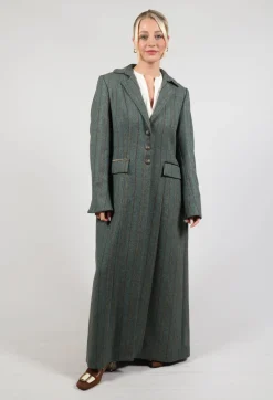 Classic Tweed Coat in Blue Tweed