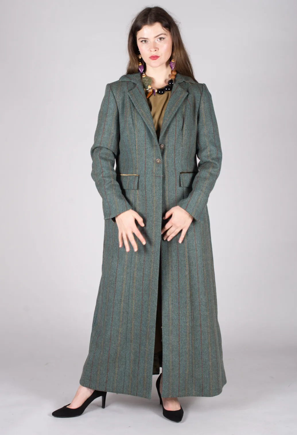 Classic Tweed Coat in Blue Tweed