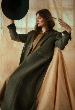 Classic Tweed Coat in Blue Tweed