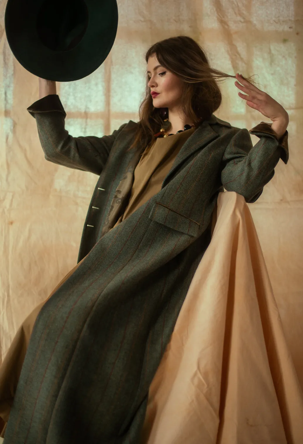 Classic Tweed Coat in Blue Tweed