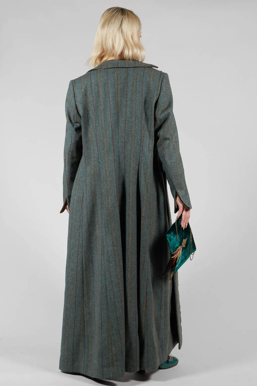 Classic Tweed Coat in Blue Tweed
