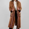 Coat with Fringes and Belt in Cinnamon