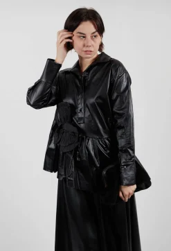Coated Shirt in Black
