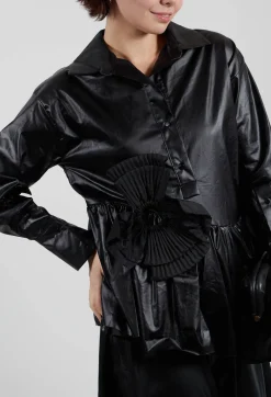 Coated Shirt in Black