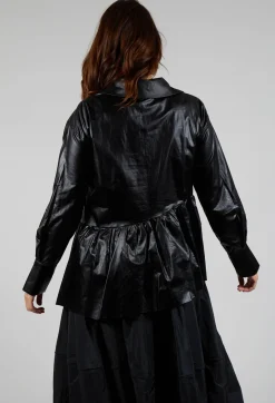 Coated Shirt in Black