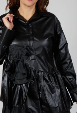Coated Shirt in Black