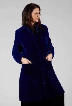 Colette Pomegranate Jacket in Velvet Plain Cobalt