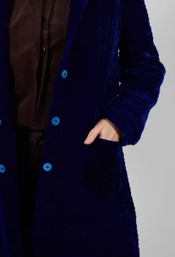 Colette Pomegranate Jacket in Velvet Plain Cobalt