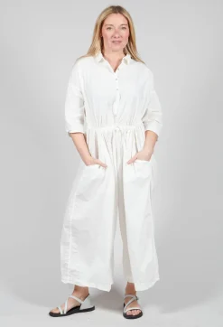 Collar Jumpsuit TC in Milk
