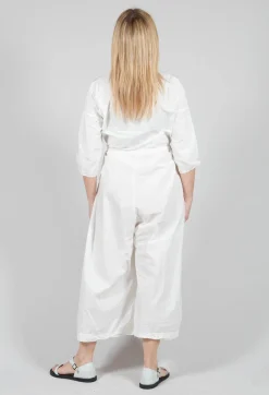 Collar Jumpsuit TC in Milk