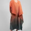 Collare Coat in Tangerine and Shadow