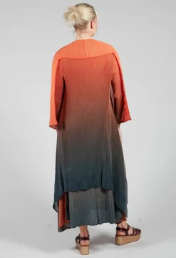 Collare Coat in Tangerine and Shadow