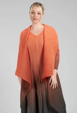 Collare Coat in Tangerine and Shadow