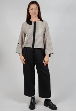 Collared Blouse in Cream Stripe