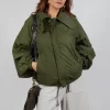 Collared Bomber Jacket in Khaki
