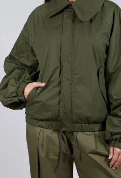 Collared Bomber Jacket in Khaki