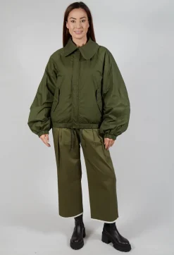 Collared Bomber Jacket in Khaki