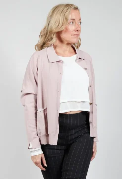 Collared Cardigan in Dusky Pink