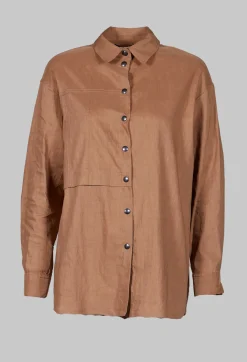 Collared Utility Shirt in Beige