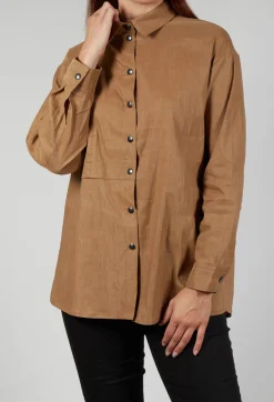 Collared Utility Shirt in Beige