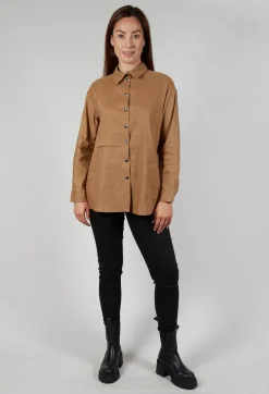 Collared Utility Shirt in Beige