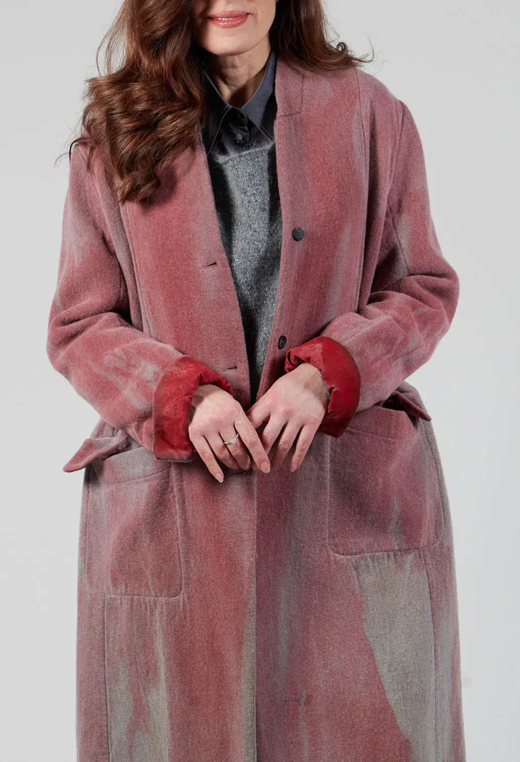 Collarless Coat in Graphite