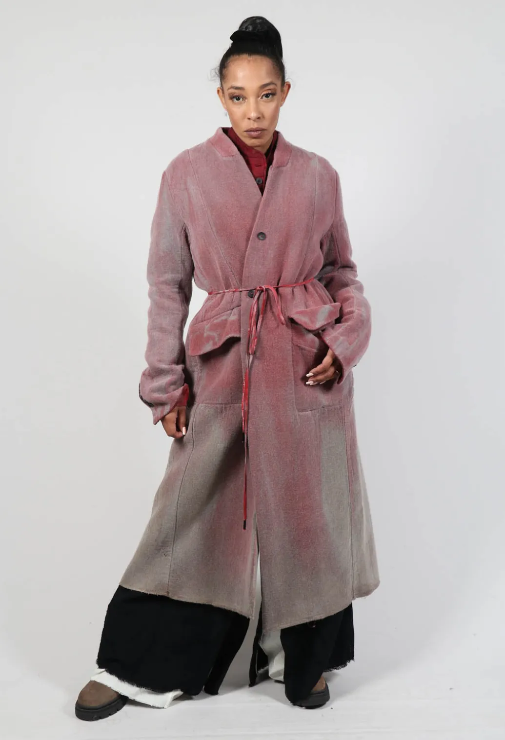 Collarless Coat in Graphite