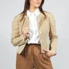 Collarless Jacket in Miele