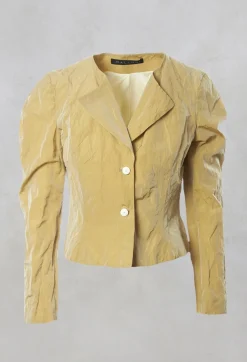 Collarless Jacket in Miele