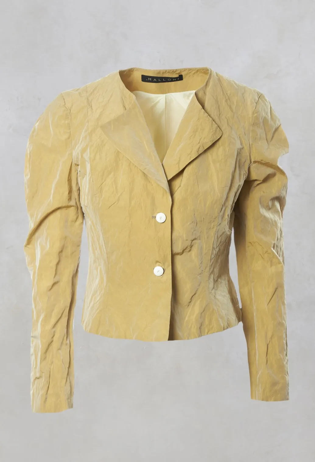 Collarless Jacket in Miele