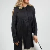Collarless Shirt Chianti in Nero