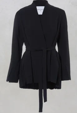 Collarless Tailored Jacket in Navy