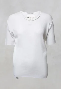 Colmar Jersey T Shirt with Ribbed Effect in White