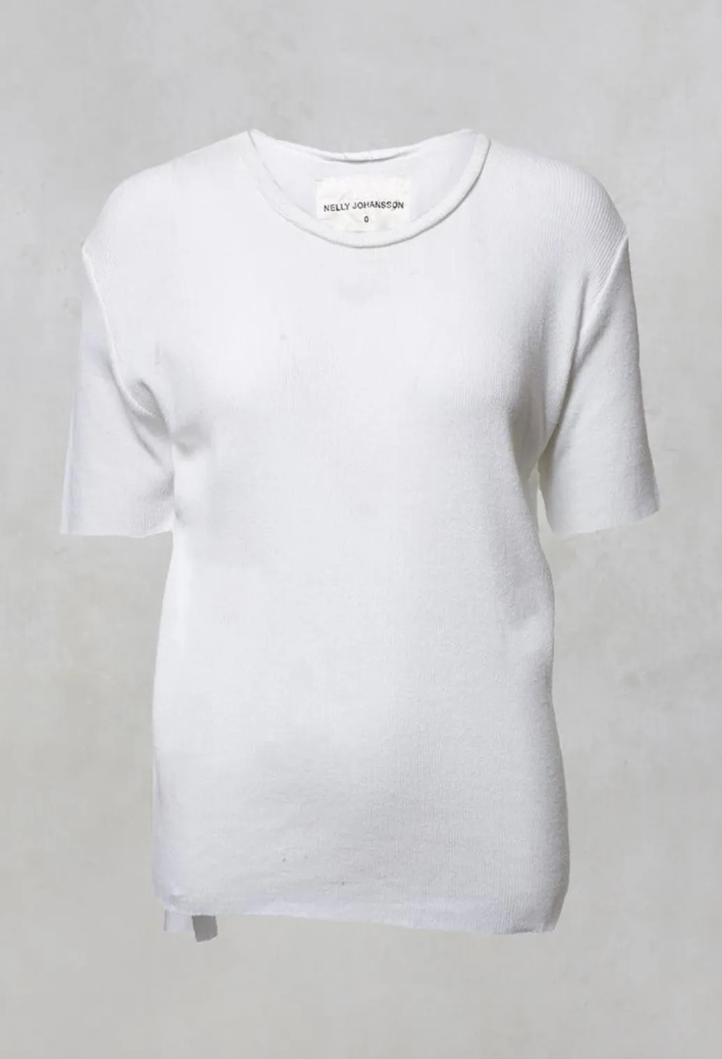 Colmar Jersey T Shirt with Ribbed Effect in White