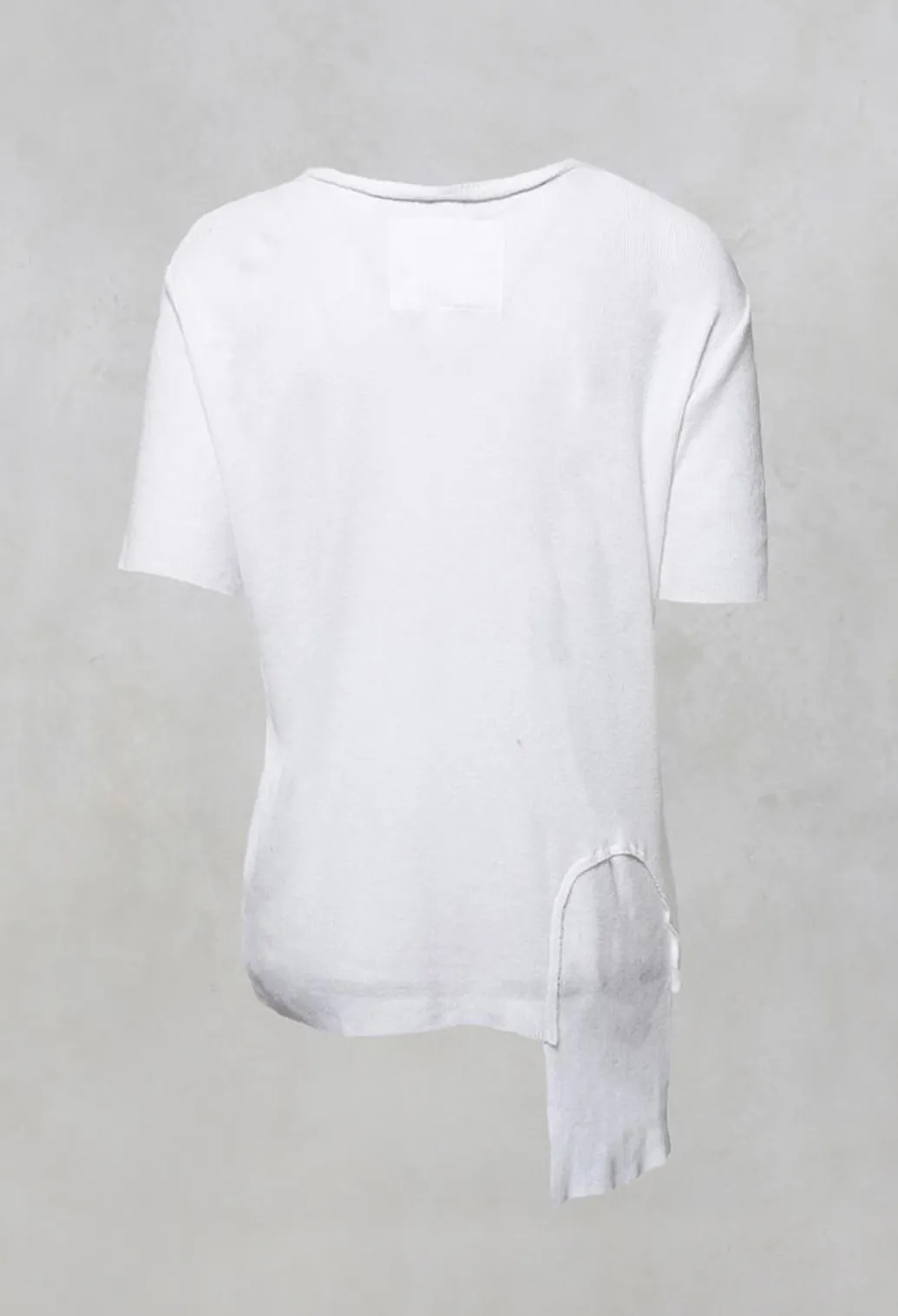 Colmar Jersey T Shirt with Ribbed Effect in White