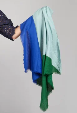 Colour Block Scarf in Japan Blue