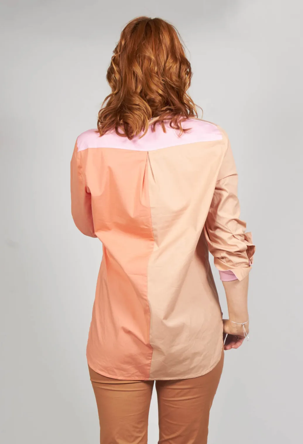 Colourblock Blouse in Light Brown