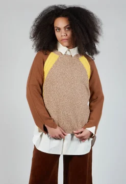 Colourblock Jumper in Brown