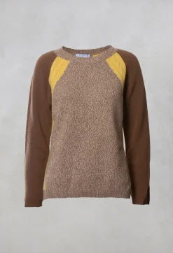 Colourblock Jumper in Brown