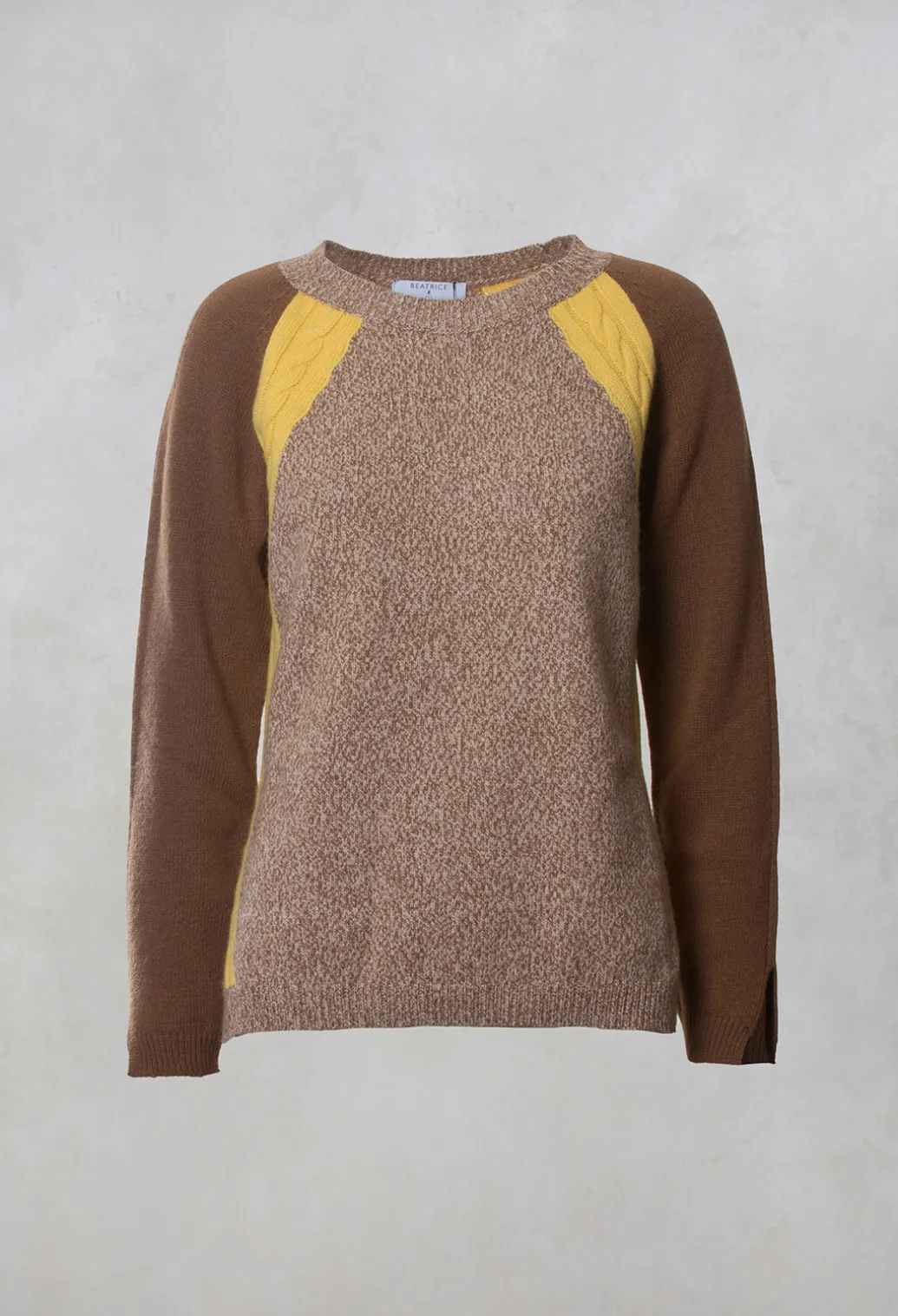 Colourblock Jumper in Brown