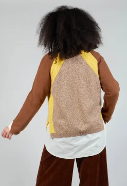 Colourblock Jumper in Brown