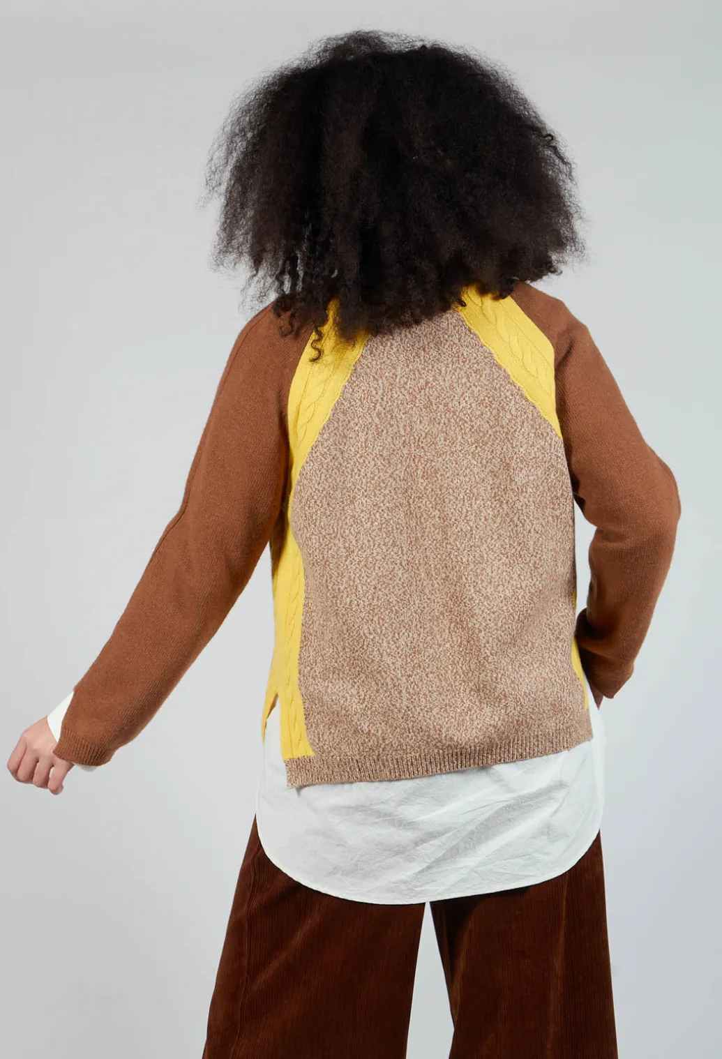Colourblock Jumper in Brown