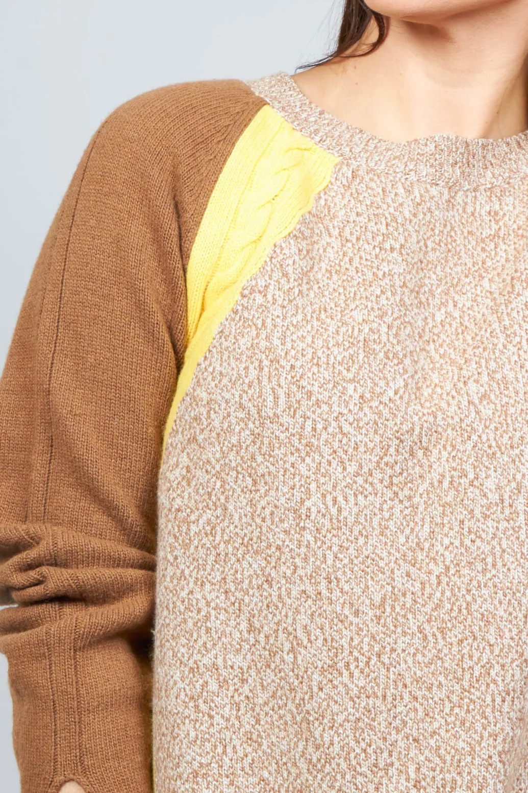 Colourblock Jumper in Brown