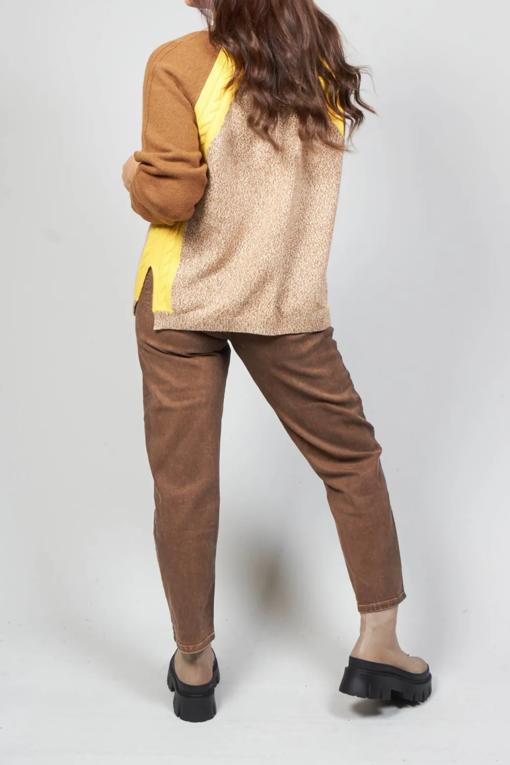 Colourblock Jumper in Brown