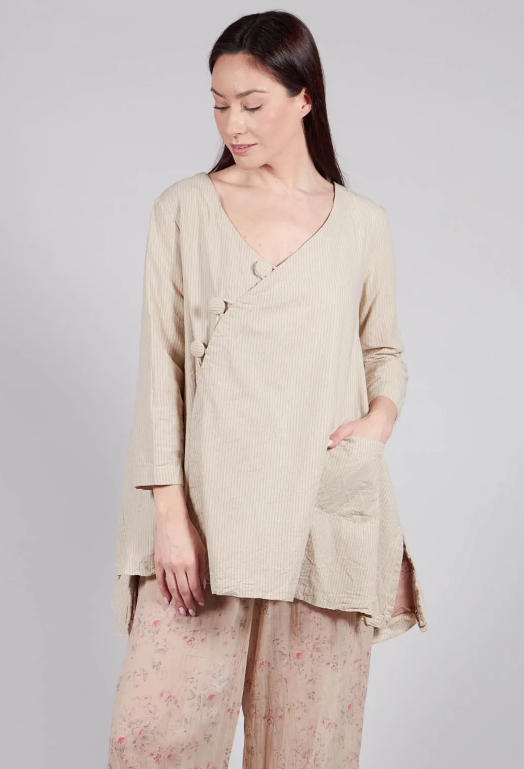 Combawa Jacket in Striped Linen