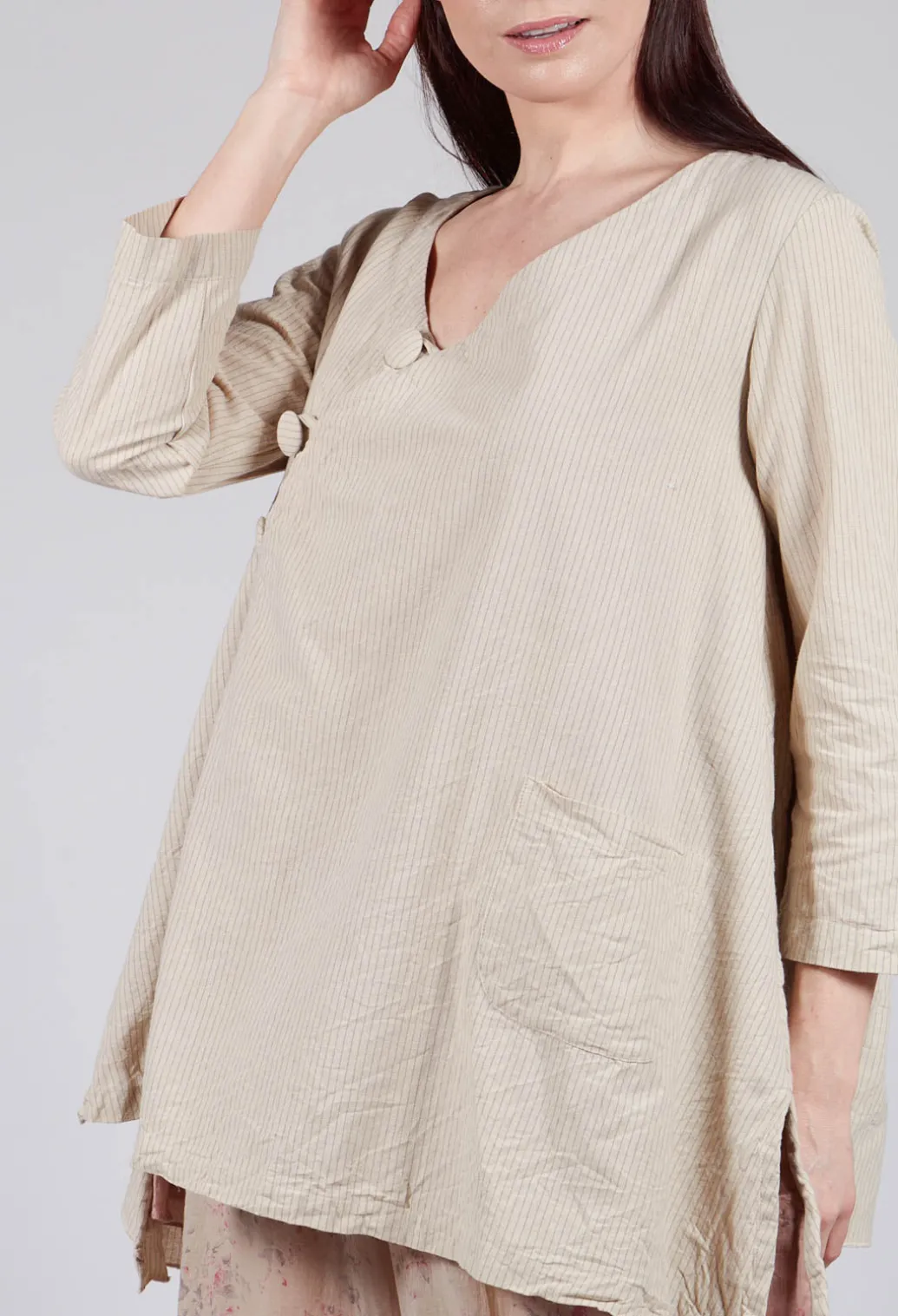 Combawa Jacket in Striped Linen