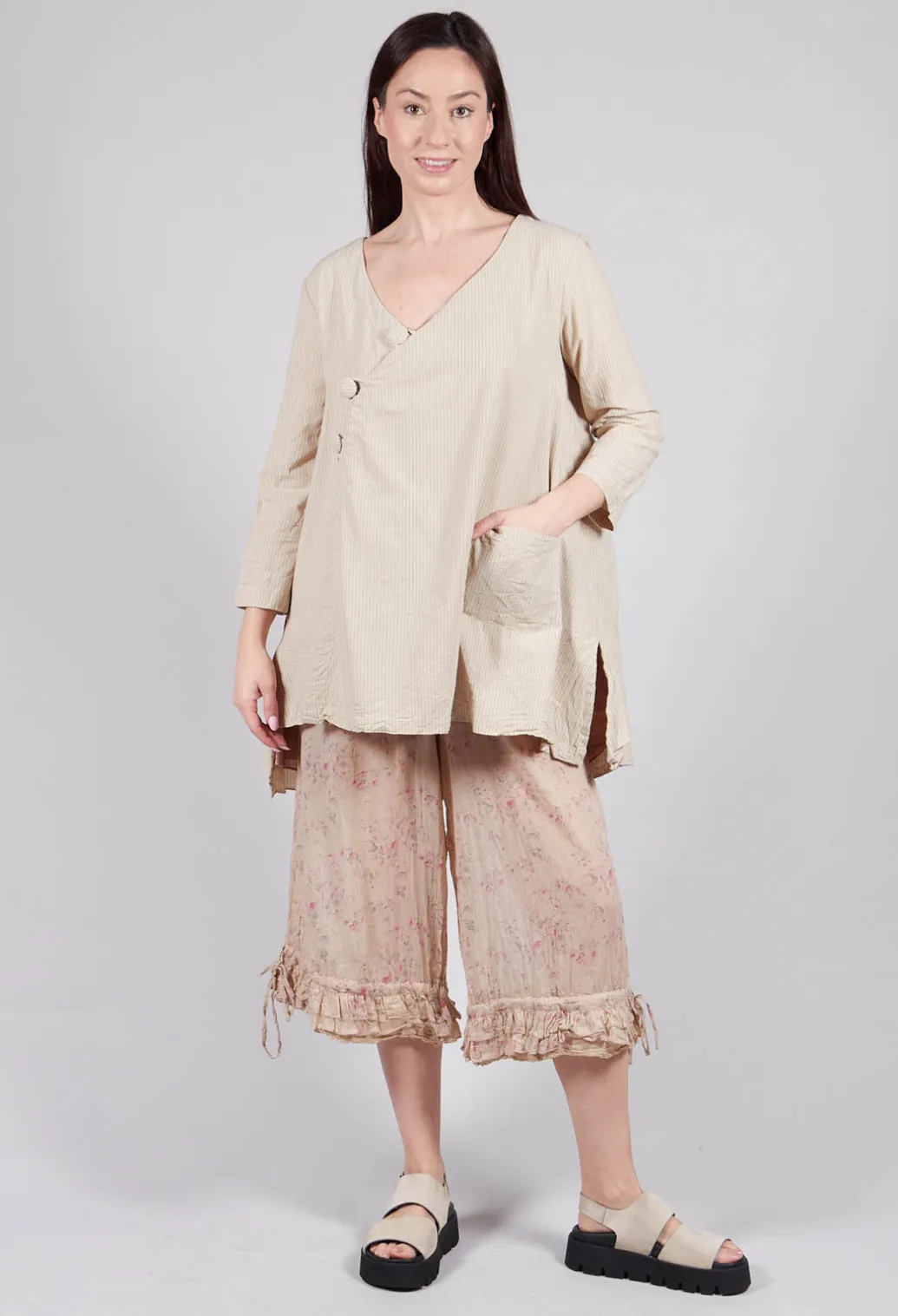 Combawa Jacket in Striped Linen