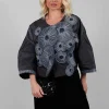 Contrast Cropped Jacket in Anthracite