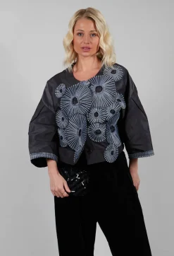Contrast Cropped Jacket in Anthracite